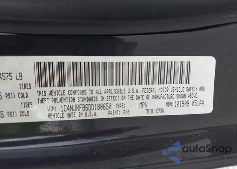 2013 Jeep Patriot Latitude z USA, uszkodzony, nr VIN 1C4NJRFB6DD180650